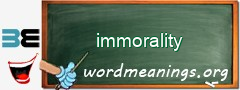 WordMeaning blackboard for immorality